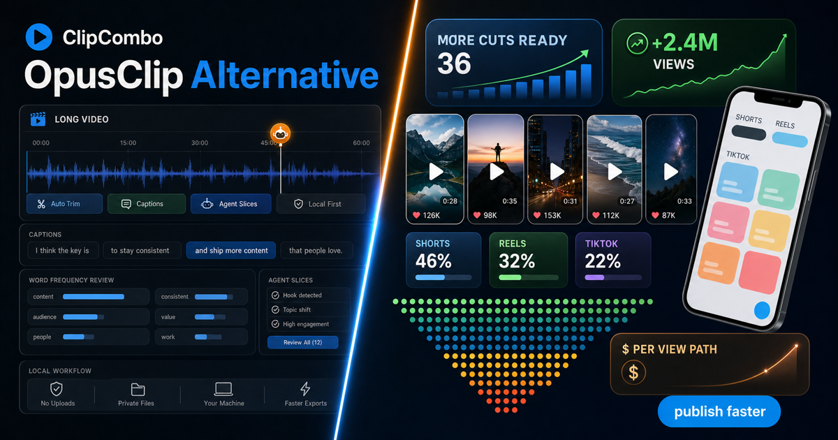 ClipCombo and OpusClip alternative comparison cover